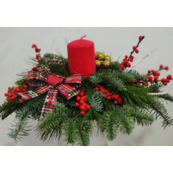 Christmas center piece with candle