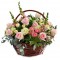 Basket of Roses, Spray Roses, Alstroemerias, Eustoma and Eucalyptus