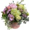 Box of Chrysanthemums, small Roses, Eustoma, greens