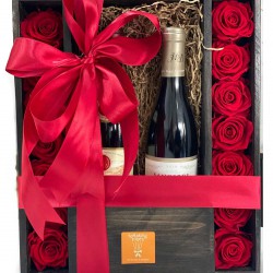 Preserved Roses in the Box with Wine Set 