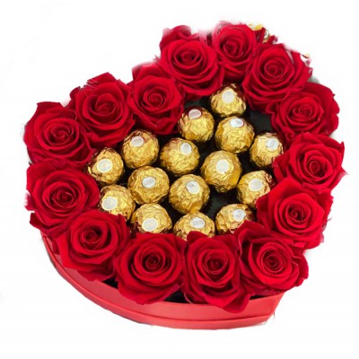 Preserved Roses Box and Ferrero