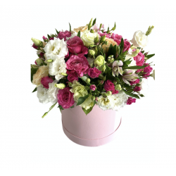 Box of Eustoma, Alstroemeria and Spray Roses