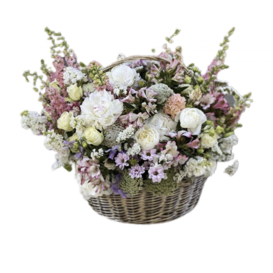 Big Basket of Roses, Chrysanthemum, Hydrangea, Alstroemeria