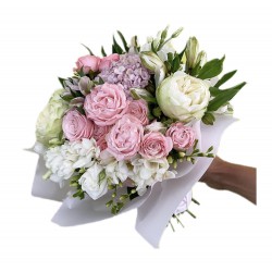 Bouquet Mix of Roses, Hydrangea, Alstroemeria and Freesia