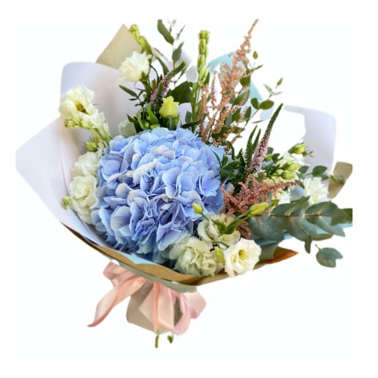 Bouquet of Hydrangea, Eustoma, Eucalyptus Bouquet of Hydrangea, Eustoma, Eucalyptus