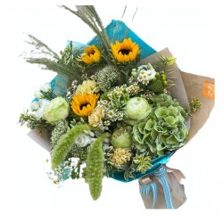 Bouquet of Sunflowers, Hydrangea, Chrysanthemum, Roses 