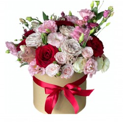 Box of Roses, Eustoma, Spray Roses