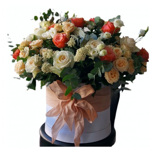 Box of Roses, Spray Roses, Garden Roses, Eustoma Box of Roses, Spray Roses, Garden Roses, Eustoma
