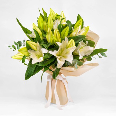 Bouquet with Lilies and greens 