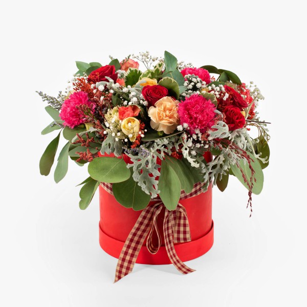 Box with carnations