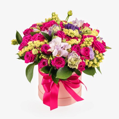 Colourful box of flowers 