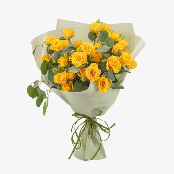 Bouquet with 5 yellow spray roses