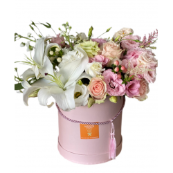Box Small of Lilies, Eustoma and Roses