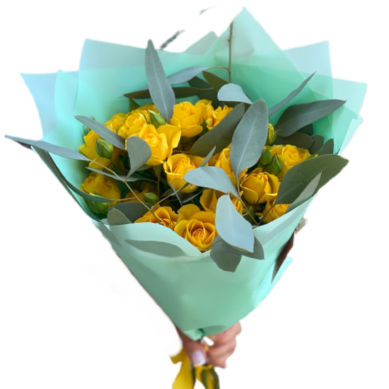 Bouquet of Spray Roses (Yellow ) and Eucalyptus Bouquet of Spray Roses (Yellow ) and Eucalyptus