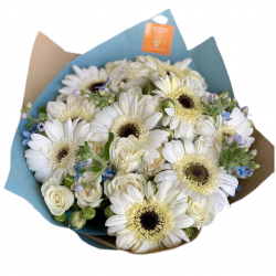 Bouquet of Gerberas, mini roses and Greens