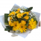 Bouquet of yellow Gerberas, mini roses and Greens