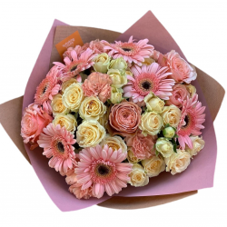 Bouquet of Roses, Spray Roses, Gerbera, Dianthus 