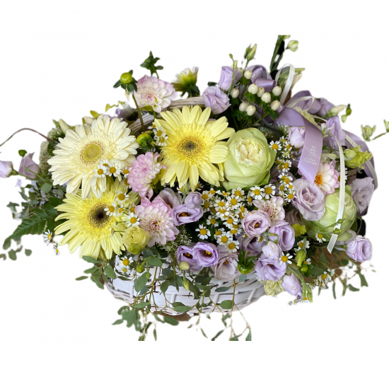 Baskets of Roses, Gerberas and Eustoma Baskets of Roses, Gerberas and Eustoma