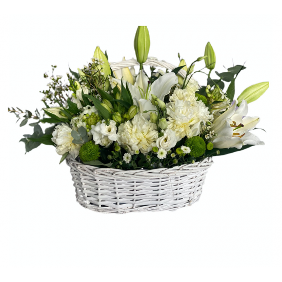 Basket of Lilly, Eustoma, Santini, Chrysanthemum