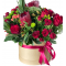 Box of roses, Spray roses, protea, hypericum 